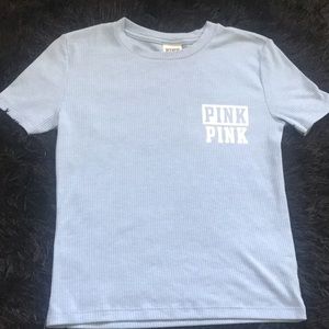 Baby blue pink T shirt